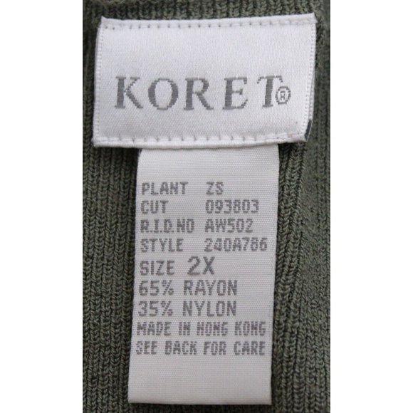 Koret Sweater Knit Vest sz 2X Green Embroidered Flower Bouquet Cottage Core - Picture 7 of 8